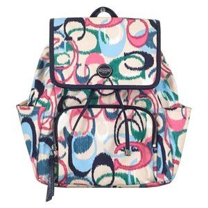 COACH Signature Scribble Ikat C Backpack New Multicolor Drawstring